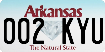 AR license plate 002KYU