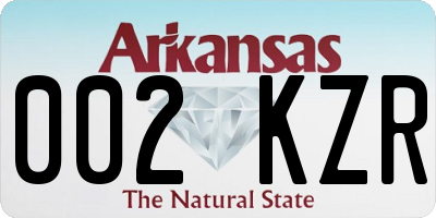 AR license plate 002KZR