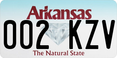 AR license plate 002KZV