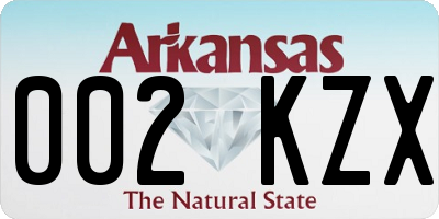 AR license plate 002KZX