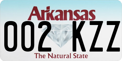 AR license plate 002KZZ