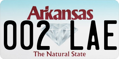 AR license plate 002LAE