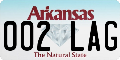 AR license plate 002LAG