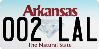 AR license plate 002LAL