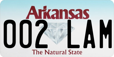 AR license plate 002LAM