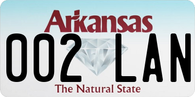 AR license plate 002LAN