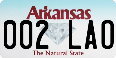 AR license plate 002LAO