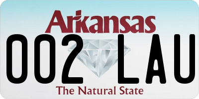 AR license plate 002LAU