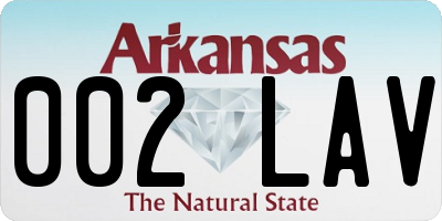 AR license plate 002LAV
