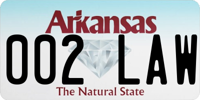 AR license plate 002LAW