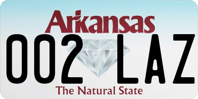 AR license plate 002LAZ