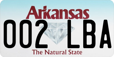 AR license plate 002LBA
