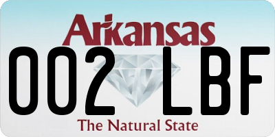 AR license plate 002LBF