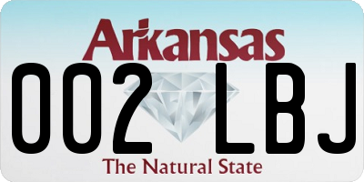 AR license plate 002LBJ