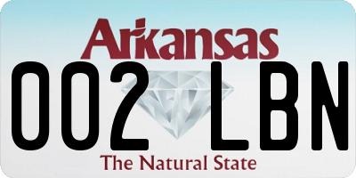 AR license plate 002LBN