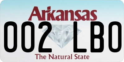 AR license plate 002LBO