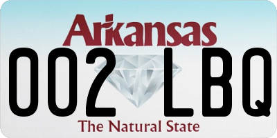 AR license plate 002LBQ