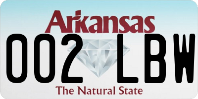 AR license plate 002LBW