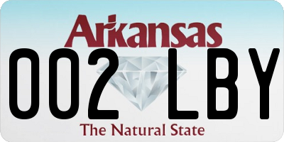 AR license plate 002LBY