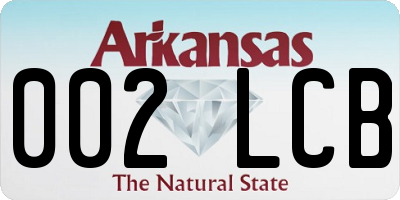 AR license plate 002LCB