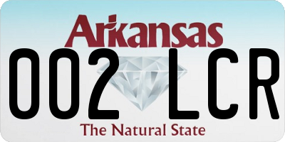 AR license plate 002LCR