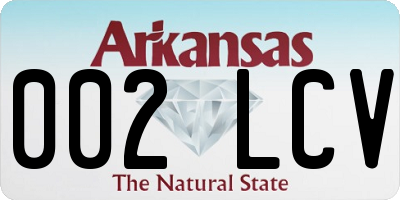 AR license plate 002LCV