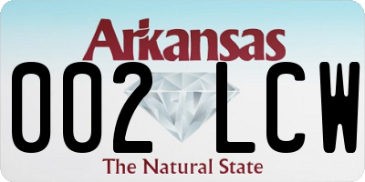 AR license plate 002LCW