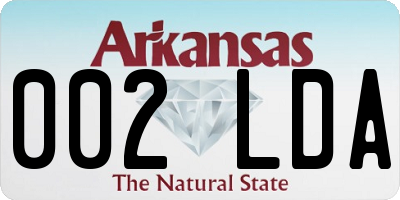 AR license plate 002LDA