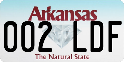 AR license plate 002LDF