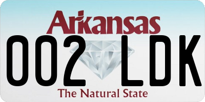 AR license plate 002LDK