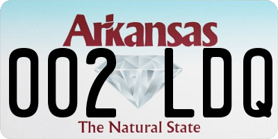 AR license plate 002LDQ