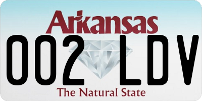 AR license plate 002LDV