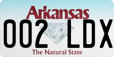 AR license plate 002LDX