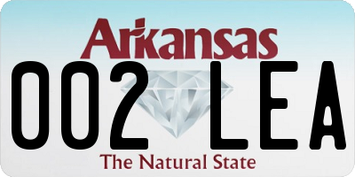 AR license plate 002LEA