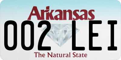 AR license plate 002LEI