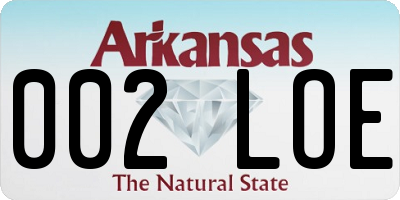 AR license plate 002LOE