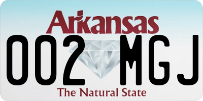 AR license plate 002MGJ