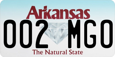 AR license plate 002MGO