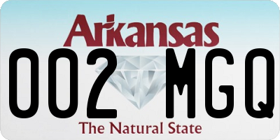 AR license plate 002MGQ