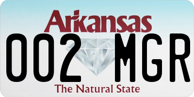 AR license plate 002MGR