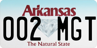 AR license plate 002MGT