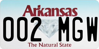 AR license plate 002MGW