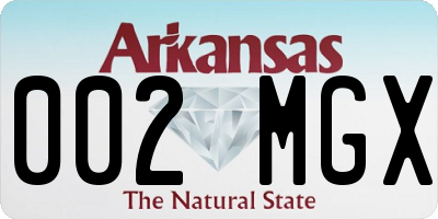 AR license plate 002MGX