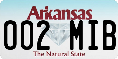 AR license plate 002MIB