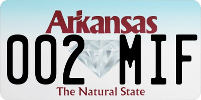 AR license plate 002MIF