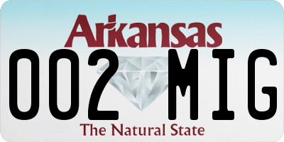 AR license plate 002MIG