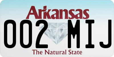 AR license plate 002MIJ
