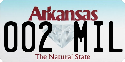 AR license plate 002MIL