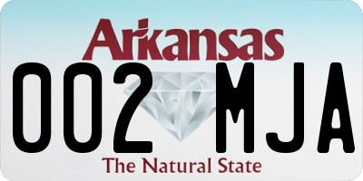 AR license plate 002MJA