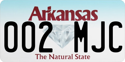 AR license plate 002MJC